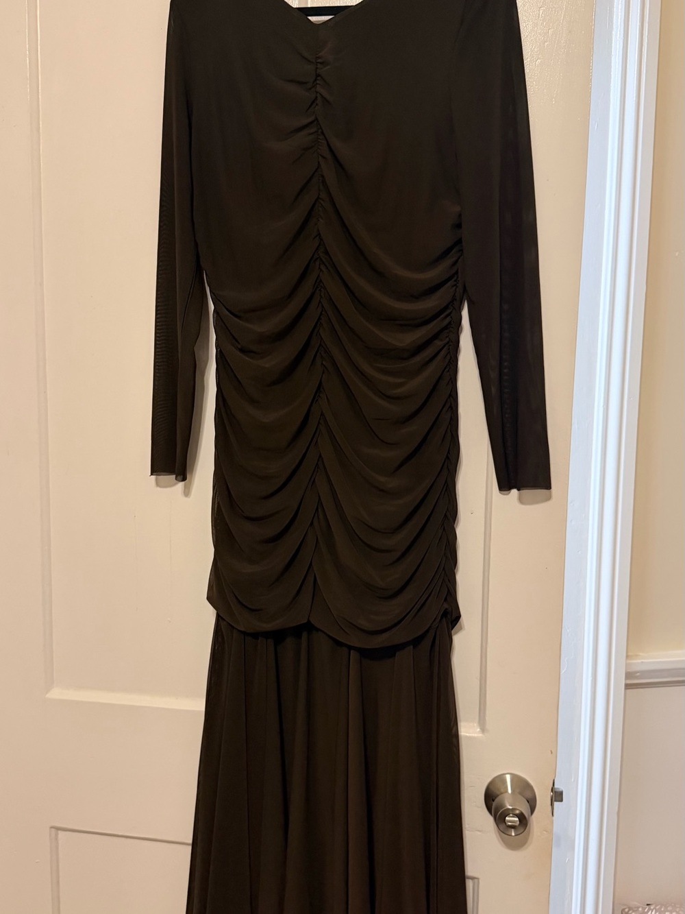 Steve Madden Black Ruched Midi Dress